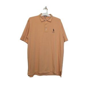 Peter Millar Summer Comfort Men's Highland Orange Golf Polo Shirt Large